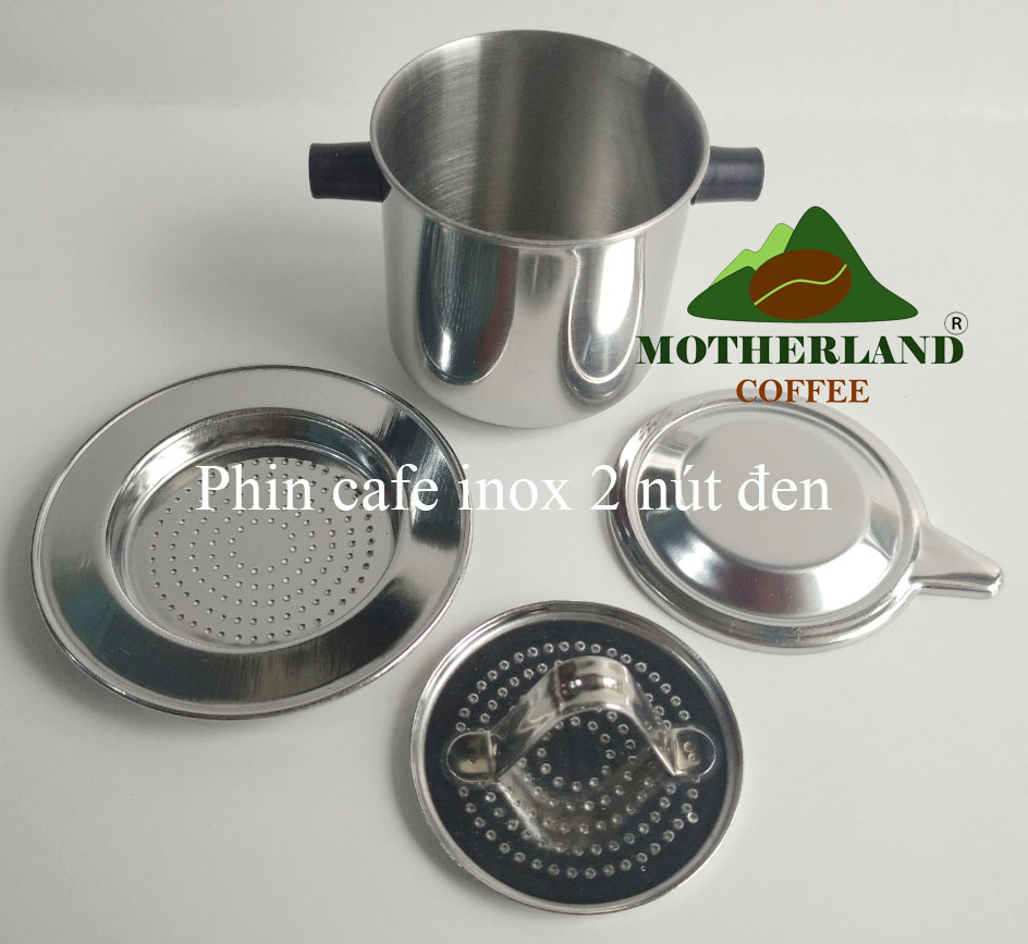 [HCM]Phin pha cafe inox 2 nút đen