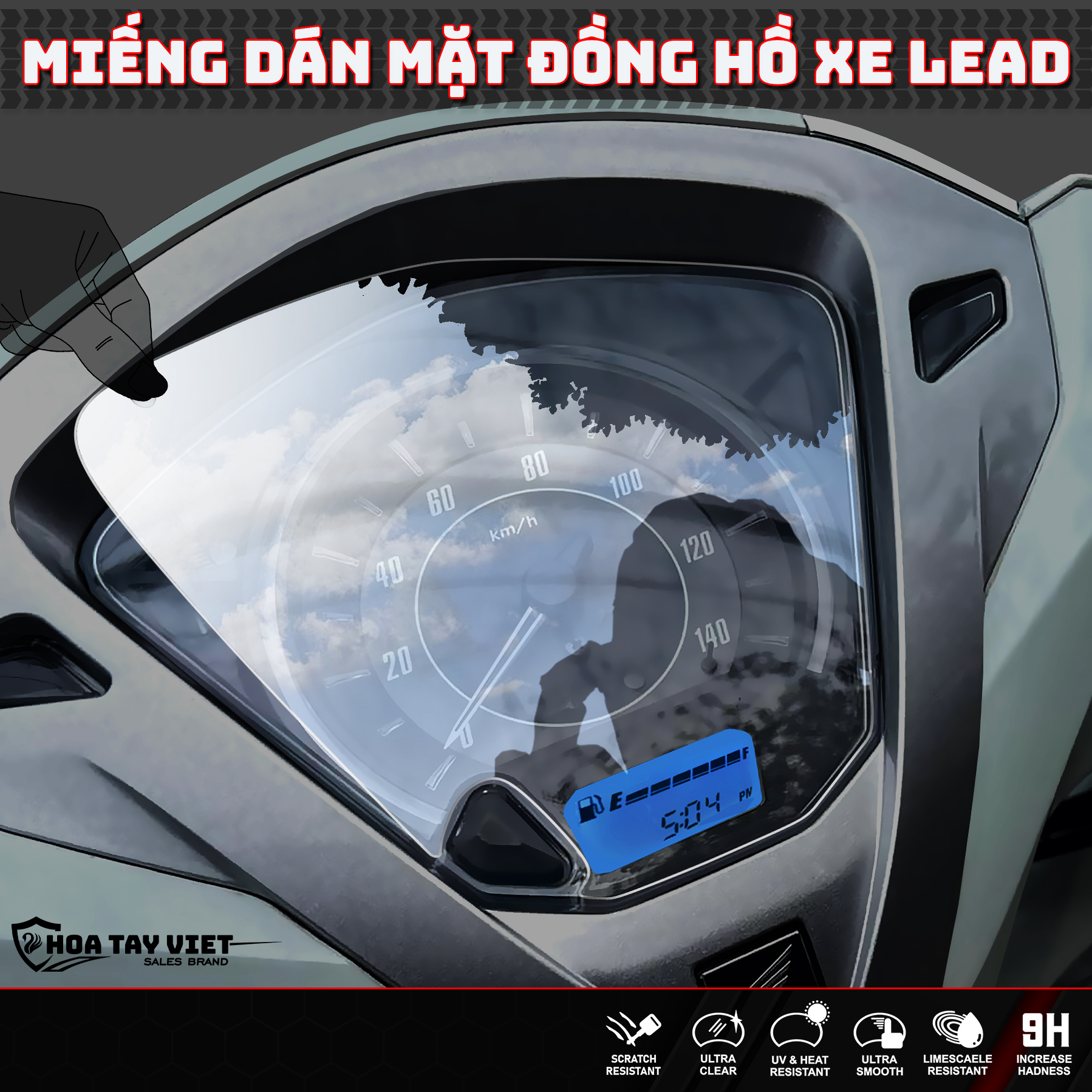 Miếng dán bảo vệ mặt đồng hồ xe LEAD 2018 - 2024 cao cấp chống trấy xước xe honda LEAD