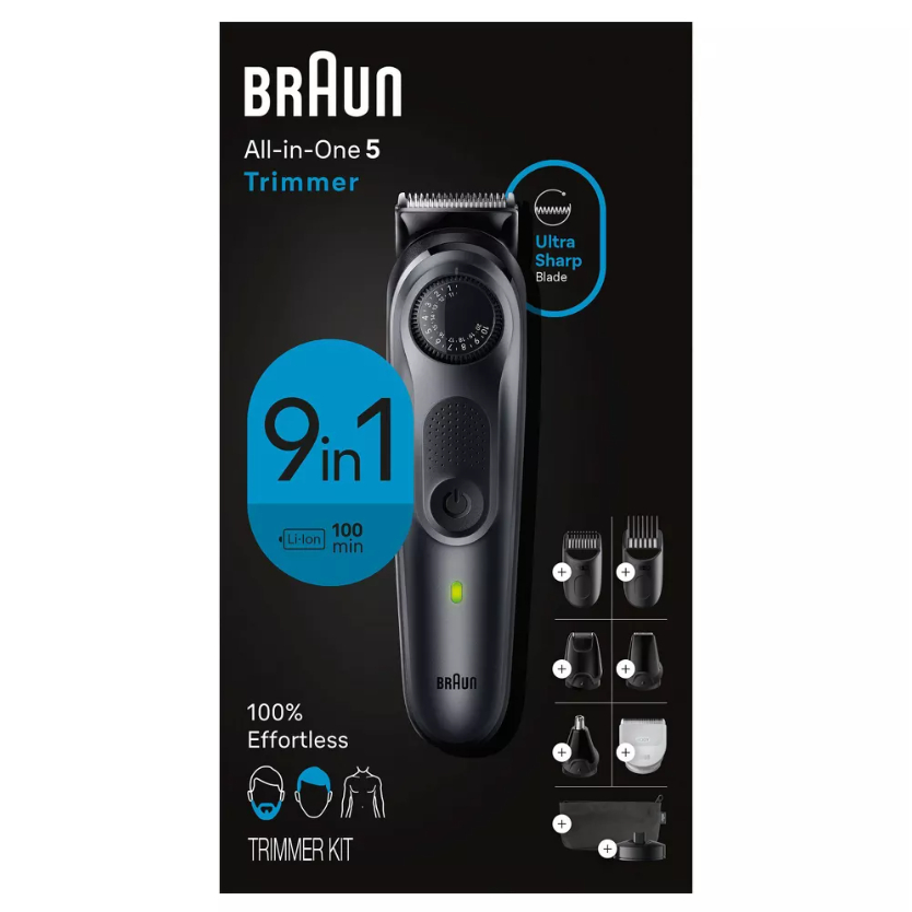 Tông đơ cắt tóc, cạo râu, lông toàn thân braun 9 in 1 model aio5490