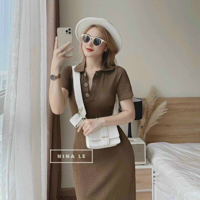 Váy đầm nữ body chất liệu xốp đi dạo phố du lịch cực ky đẹp