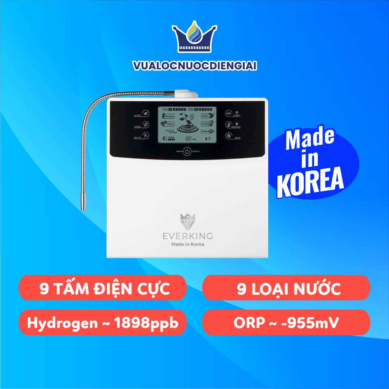 Máy lọc nước điện giải everking ek-99 - hàng chính hãng