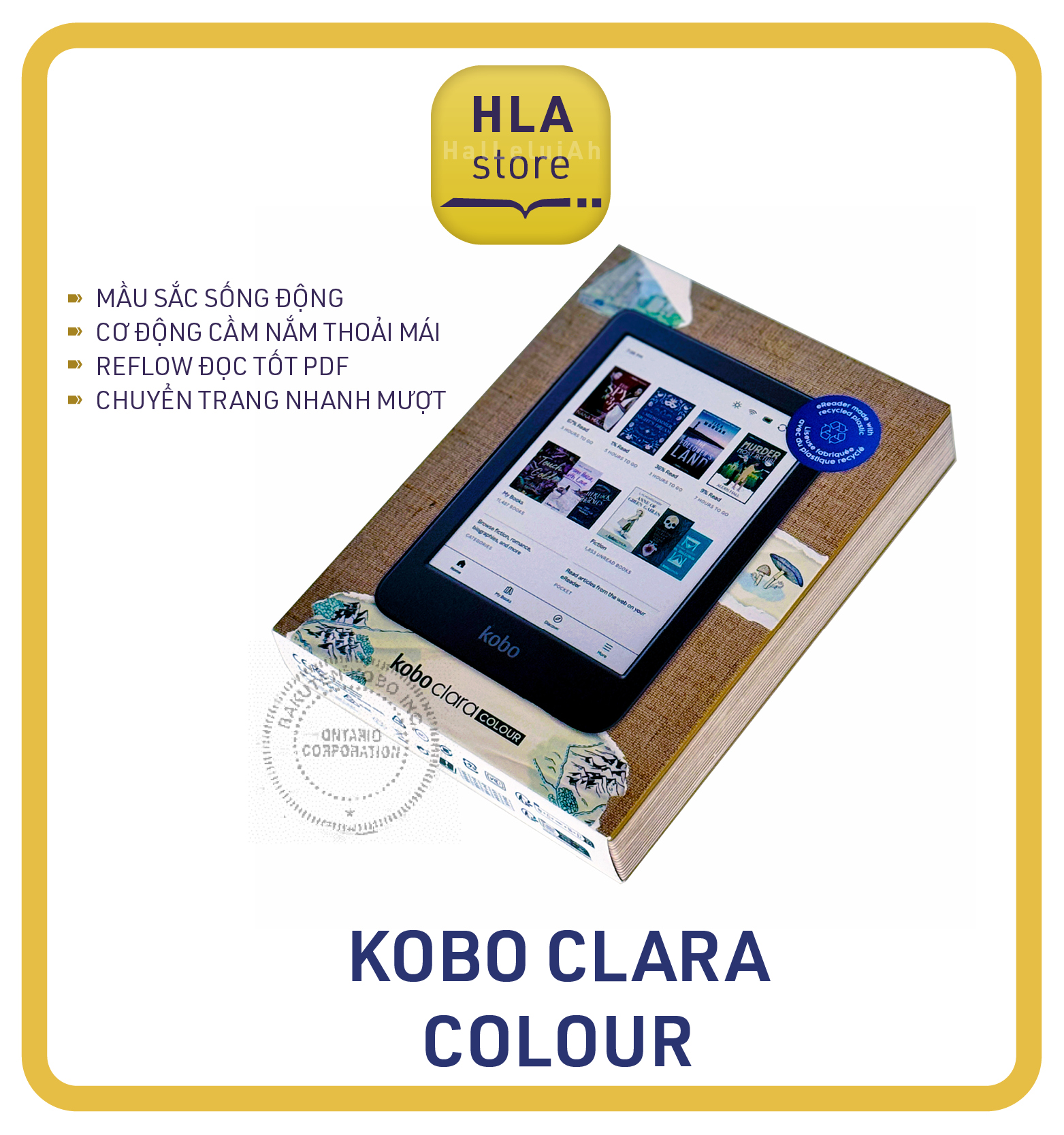 Máy đọc sách kobo clara colour, clara bw, clara 2e - 6inch, 16gb - 100% newseal