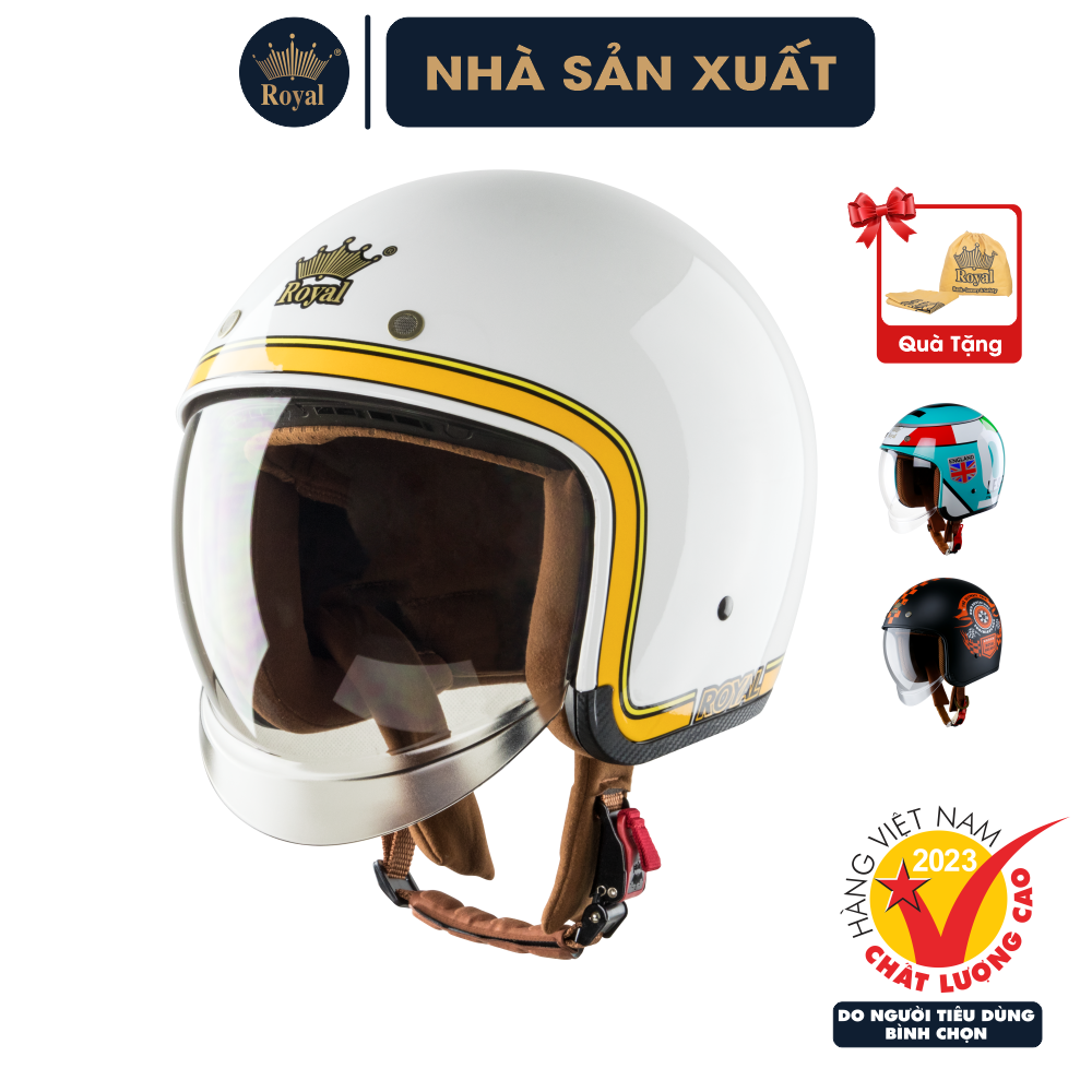 Nón Bảo Hiểm 3 4 Royal M139 Tem Kính Âm Tiện Lợi, Hàng Chính Hãng, Lót Nón Tháo Rời, Thiết Kế Thời Trang, Tặng Kèm Túi Rút