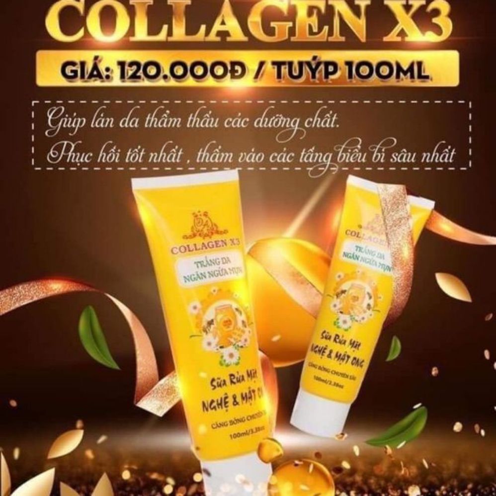 Sữa rữa mặt Colagen X 3 nghệ và mật ong