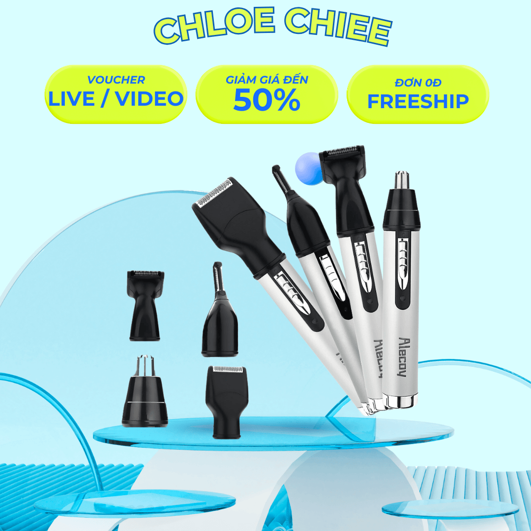 Máy Cạo Lông Mini Không Đau Alecoy Tẩy Lông Mặt Lông Nách Bikini An Toàn Cho Nam Nữ Máy Cạo Lông Vùng Kín Đa Năng 4 In 1 Cắt Tỉa Lông Mũi Tông Đơ Cắt Tóc Cạo Lông Mày Nhanh Chóng Pin Sạc Tiện Lợi - Chloe Chiee