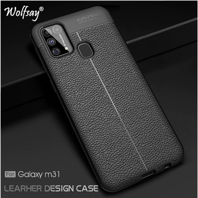 Ốp lưng silicon dẻo giả da Auto Focus cao cấp dành cho Samsung Galaxy M31