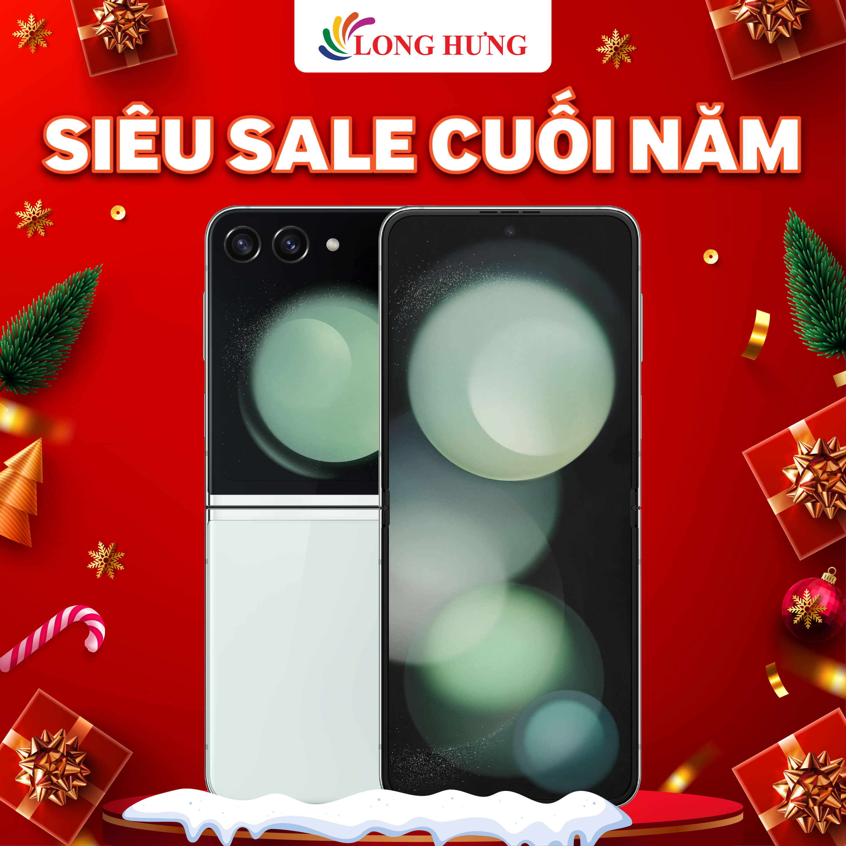 Điện thoại Samsung Galaxy Z Flip5 - Hàng chính hãng - Màn hình sống động, hiệu năng mạnh mẽ, 2 màn hình tiện lợi, sạc nhanh 25W