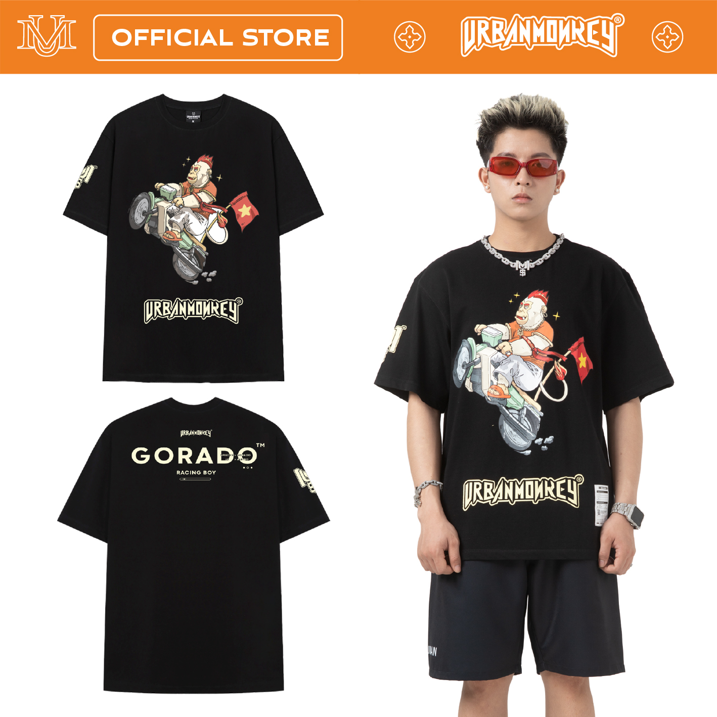 Áo thun gorado racing boy - đen