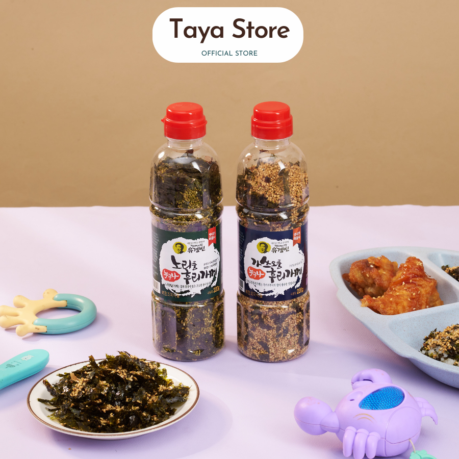 Rong Biển Trộn Cơm Mè Rang Hàn Quốc Furikake Vị Cá Ngừ Và Vị Truyền Thống Chai 220g