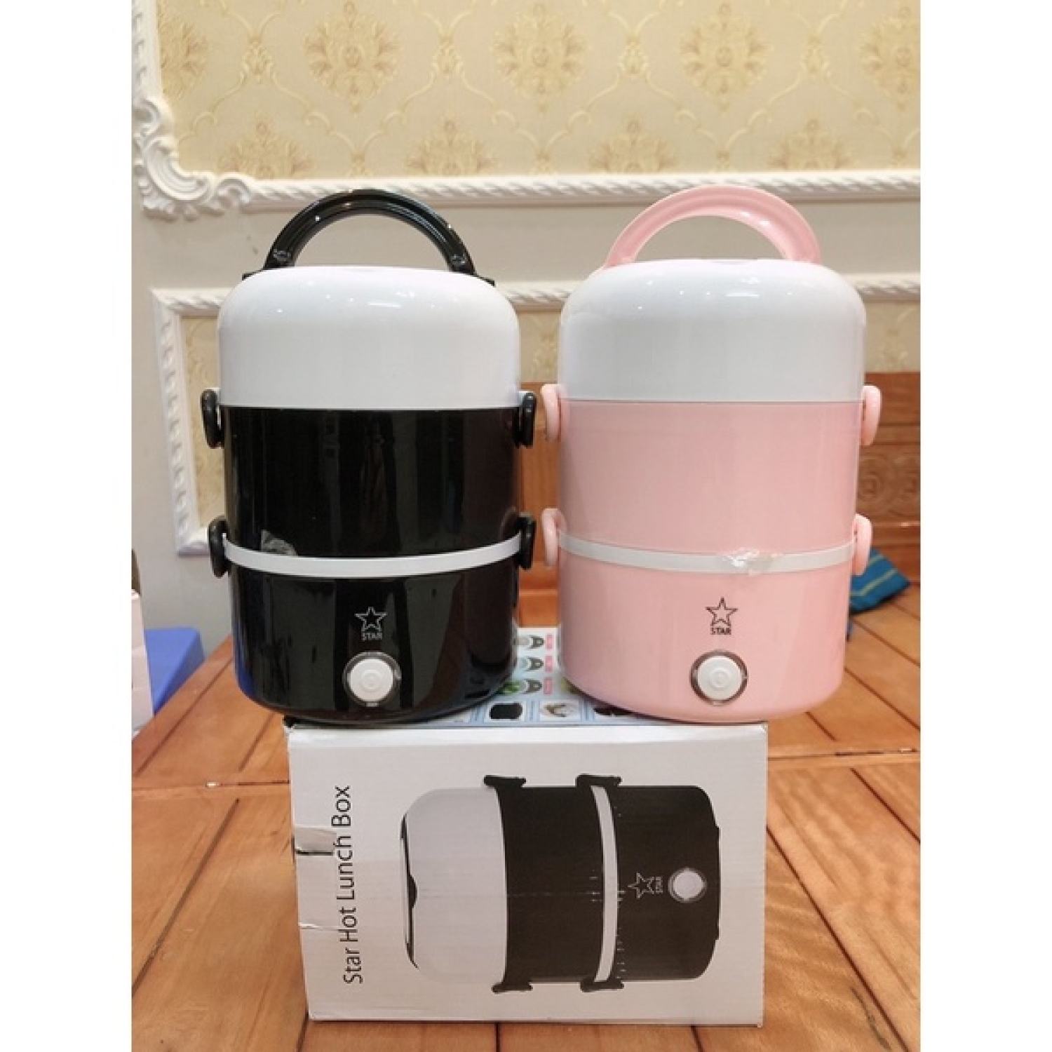 Cặp lồng điện ủ cơm 3 tầng cắm điện inox tiện dụng