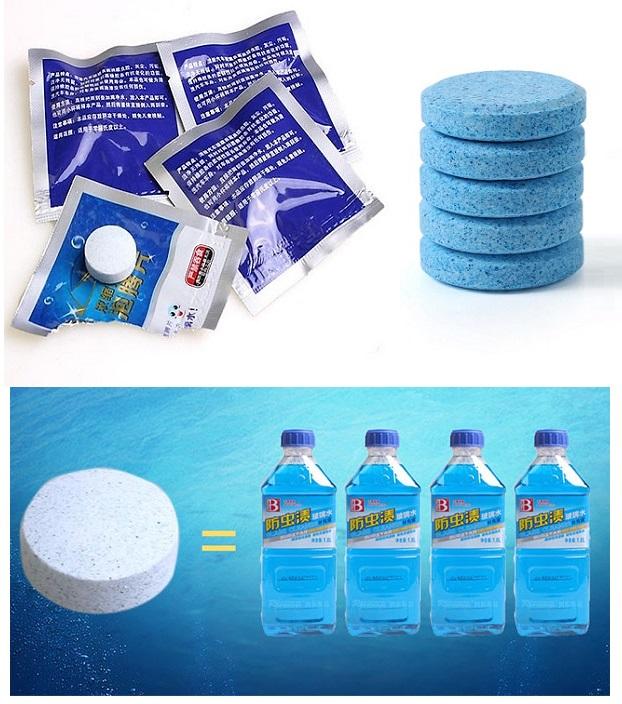 Dung dịch nước rửa kính ôtô/ xe hơi/ xe tải _ dạng viên sủi