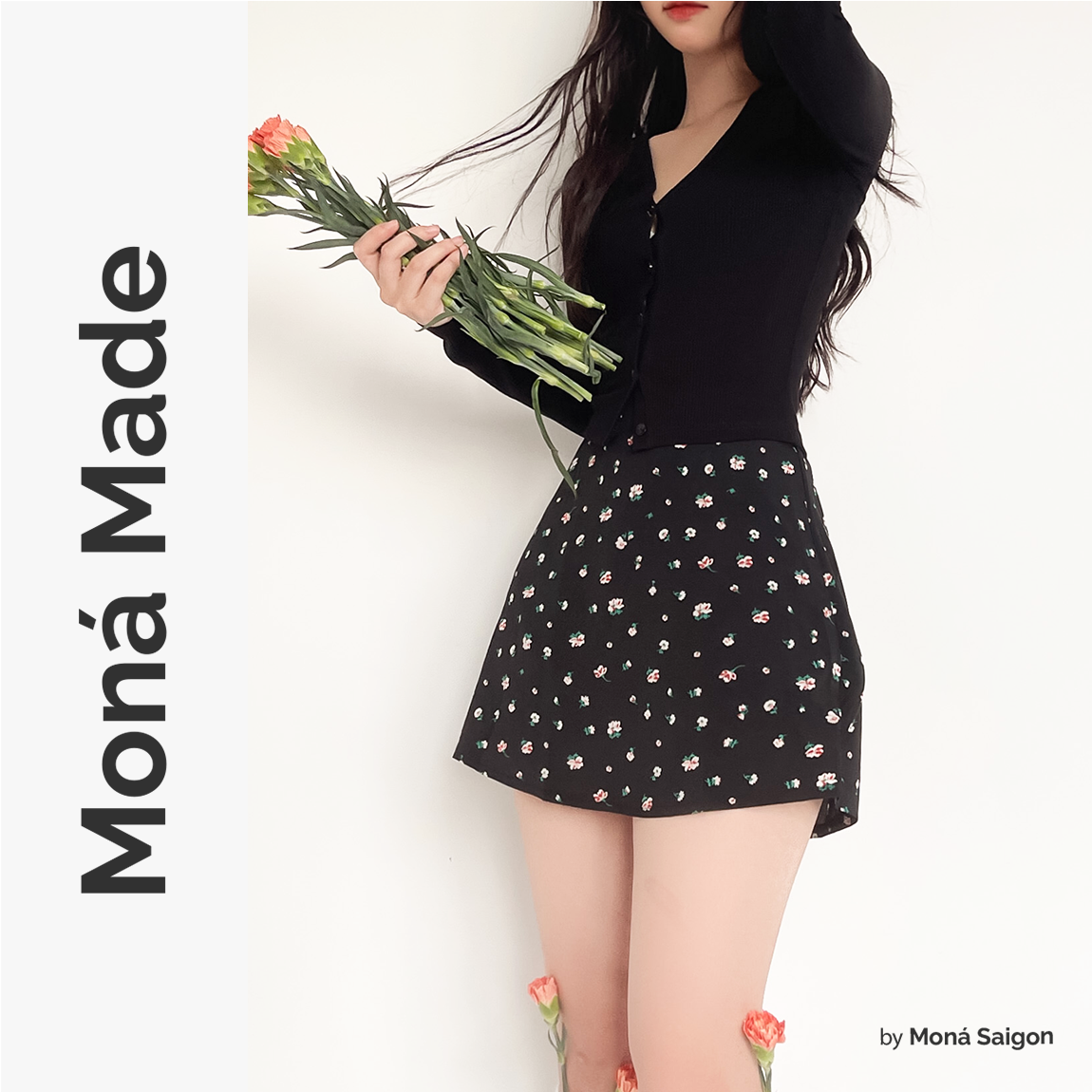 [VOUCHER 12%/149K] Chân váy ngắn hoa nhí MONÁ - LALA