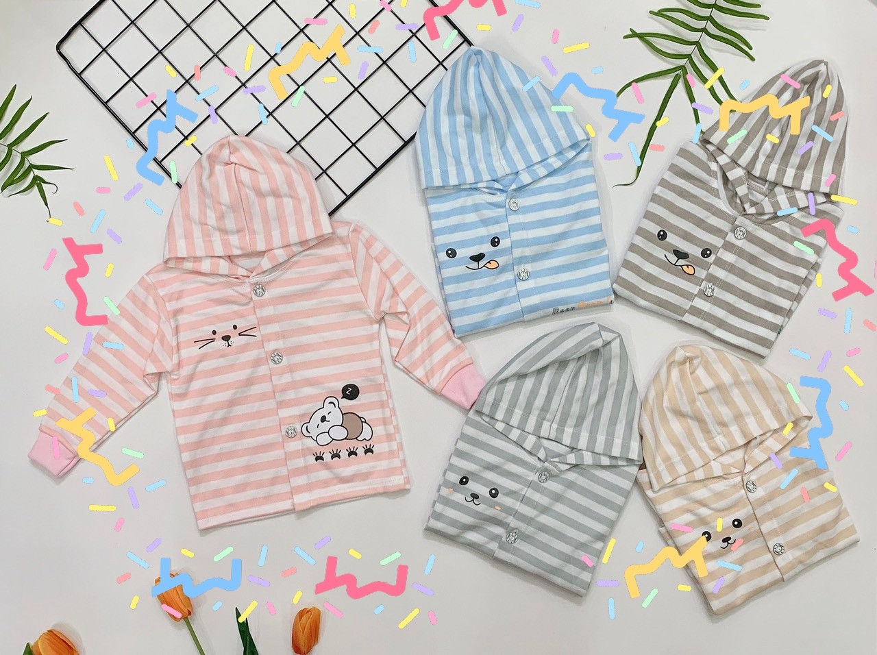 Áo Khoác Cho Bé - Áo Khoác COTTON NỈ Cho Bé Trai Bé Gái Sơ Sinh - Quần Áo Trẻ Em Sơ Sinh Từ 4-14KG