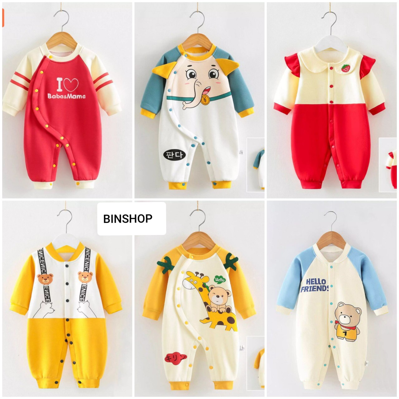 Body Nỉ Bông Hình Thú ấm áp cho bé trai, bé gái, Bộ thu đông cho bé mẫu áo liền quần nhiều màu sắc dễ thương từ 0-12 tháng