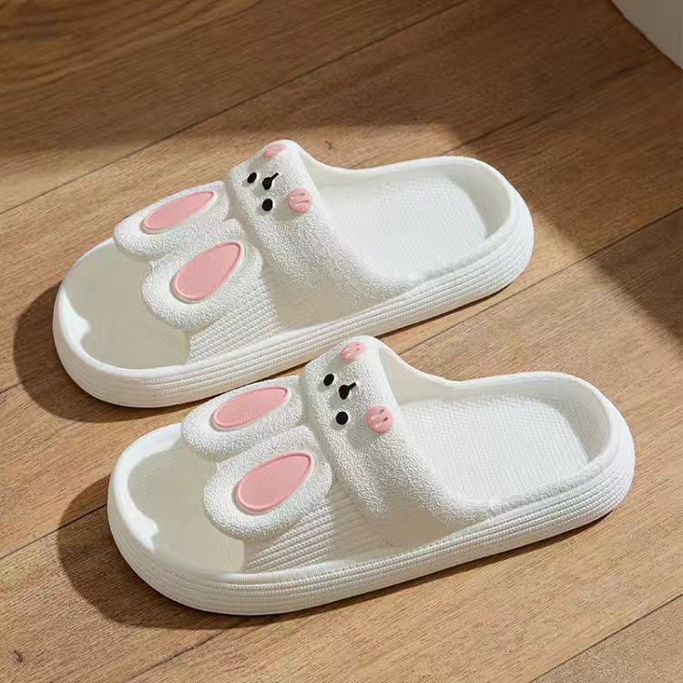 JOFANNY phim hoạt hình thỏ dễ thương dép nữ chống trượt quai ngang bánh mì nữ đế cao 3cm dép đi biển
