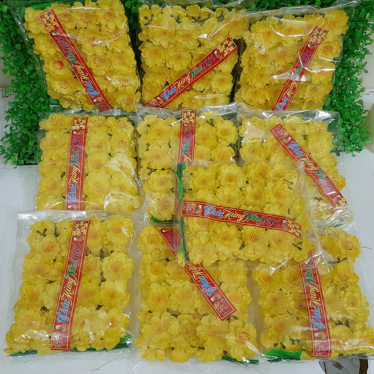 Combo 10 bịch hoa mai đào giả trang trí ngày tết