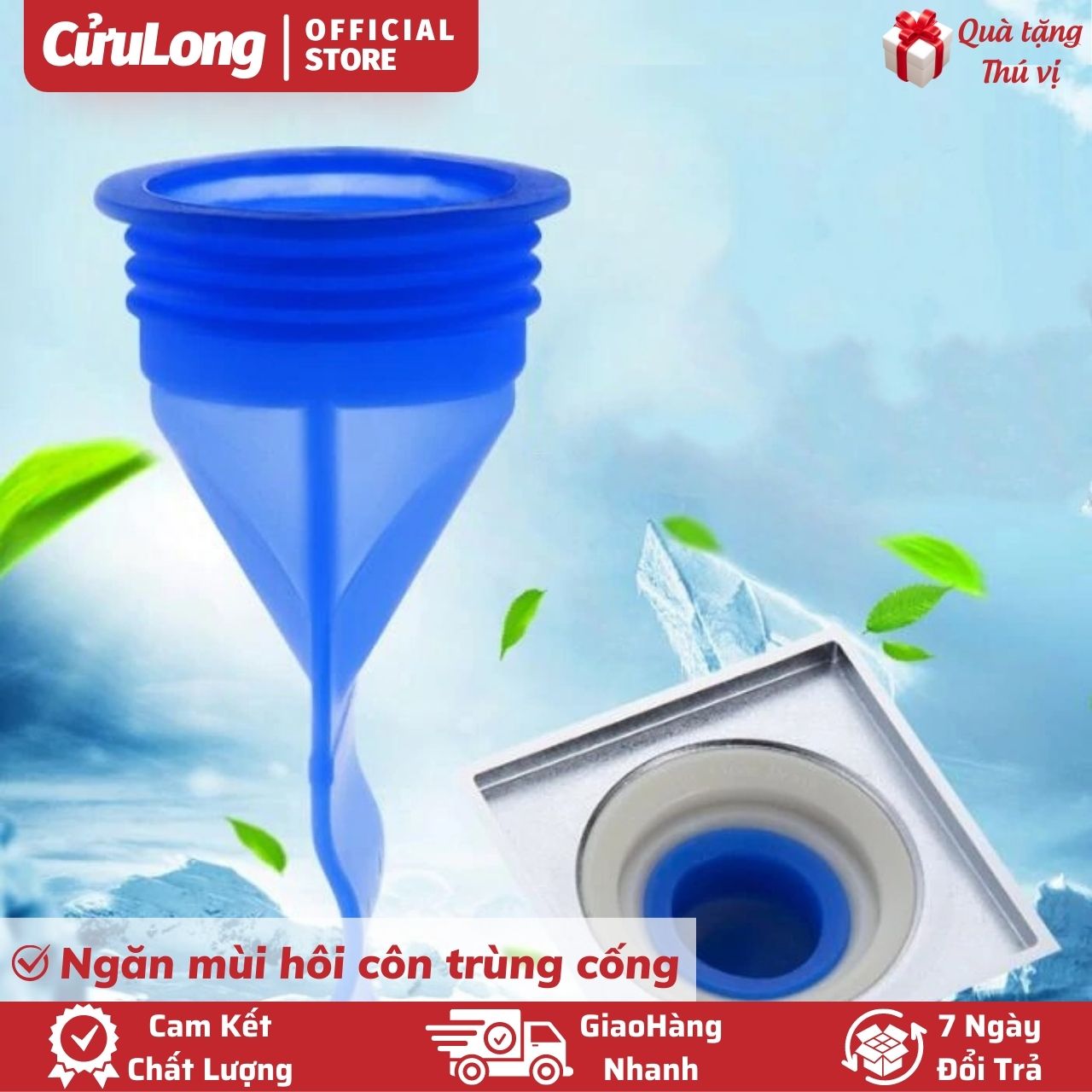 Bộ Chặn Mùi Cống Thoát Nước Ngăn Rác Côn Trùng Silicon Nhựa Dẻo phễu ngăn chặn mùi hôi cống thông minh nắp bịt chặn mùi nhà vệ sinh