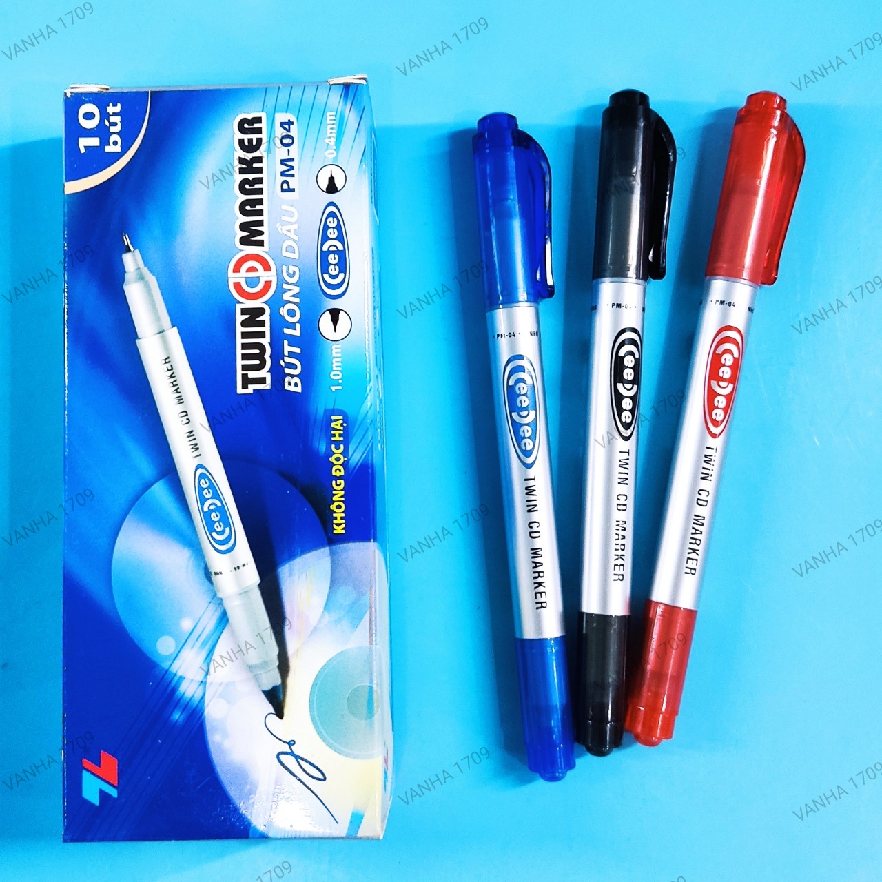 Thiên long - pm04 bút lông dầu, bút không phai twin cd maker.