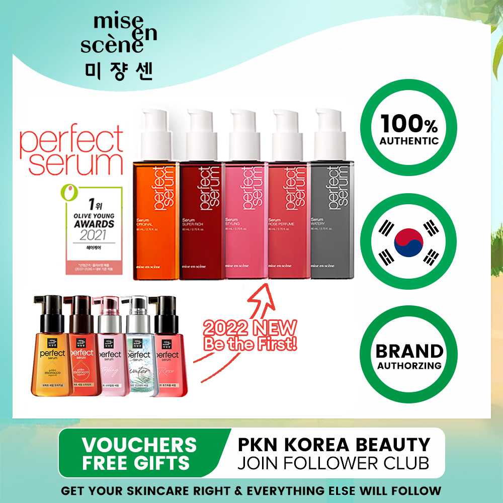 [2022] MISE EN SCENE Perfect Serum Original,  Rose Perfume, Styling, Super Rich, Watery (80ML) 2022 NEW Perfect Serum Hair Oil Hair Treatments, Made in Korea,  Coco Water