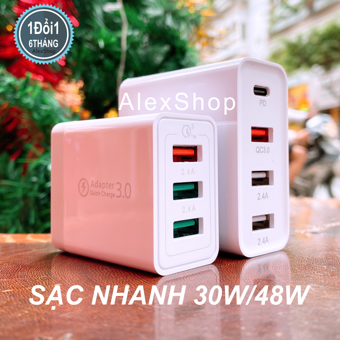 🔥17.9 - 30.9🔥[Combo/Lẻ] Củ Sạc Nhanh 3.0 Qualcomm 30W/48W Với Dây Sạc 2 Mét Loại 5A TypeC/Lightning