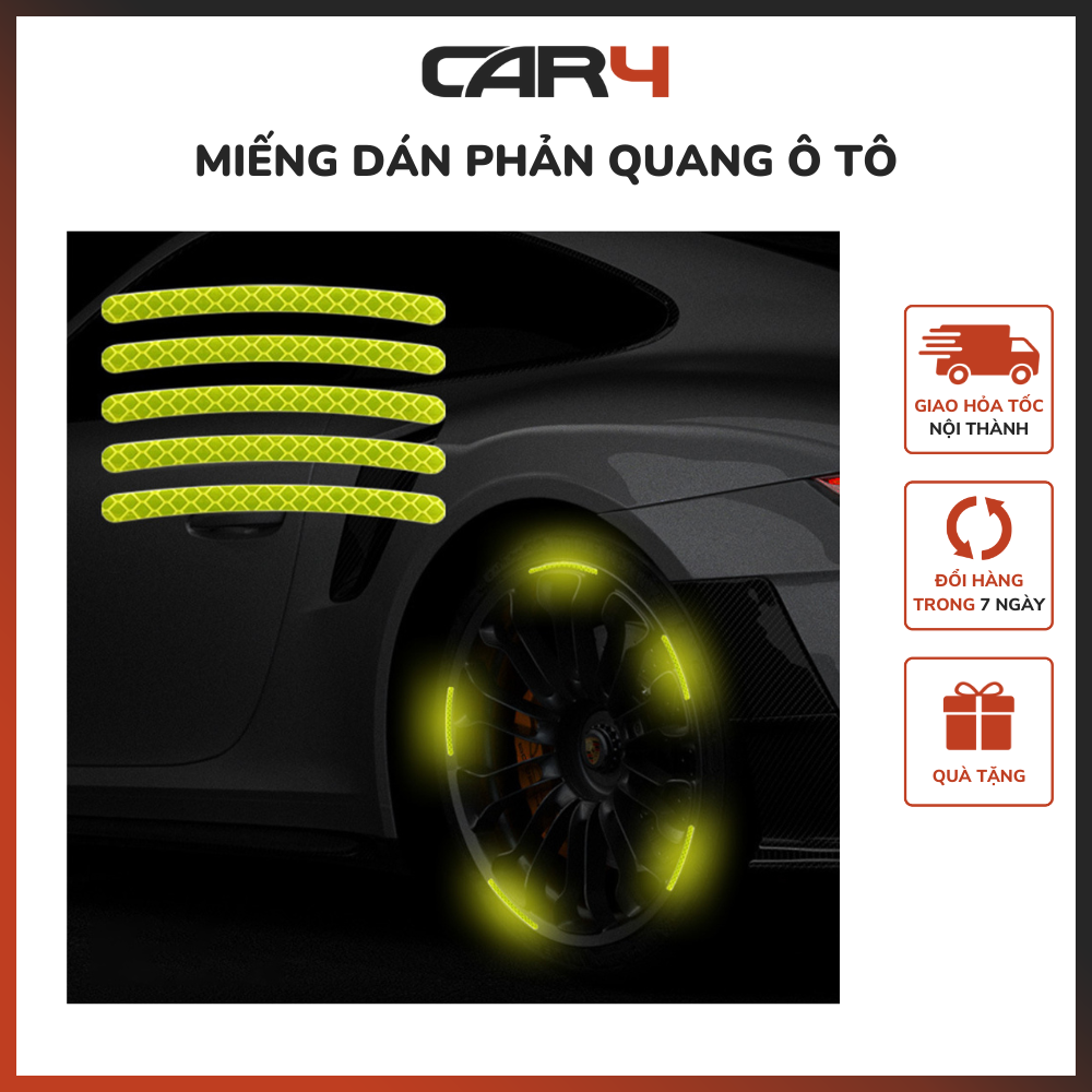 Miếng dán phản quang ô tô bộ 20 miếng Car4 -