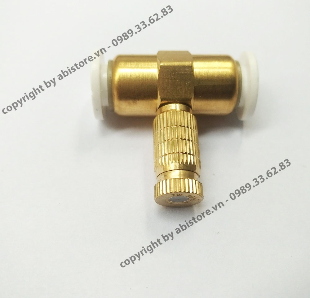 Béc đồng phun sương nối ống 8mm , tê đồng phun sương