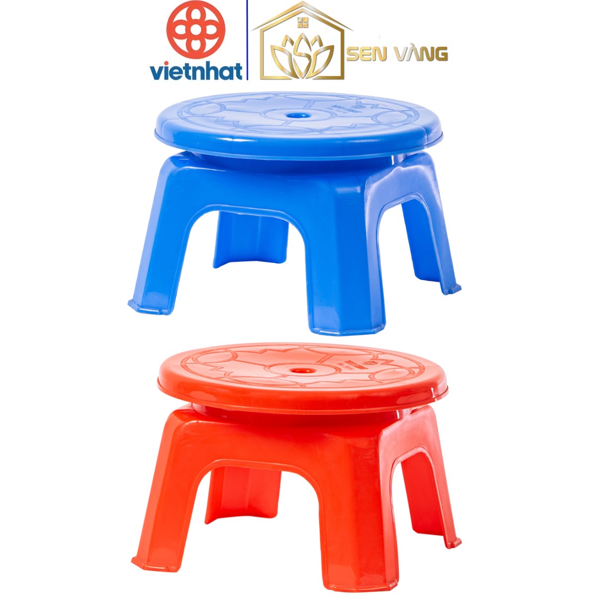 Ghế đẩu mặt tròn nhựa VIỆT NHẬT - Ngồi thấp, đôn chân, nhà tắm, bếp - 2014