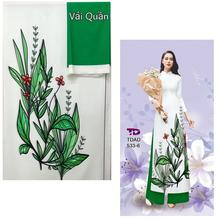 Vải may áo dài lụa tuyết nhật và quần - in chuyển nhiệt - co giãn nhẹ, không rạn vải