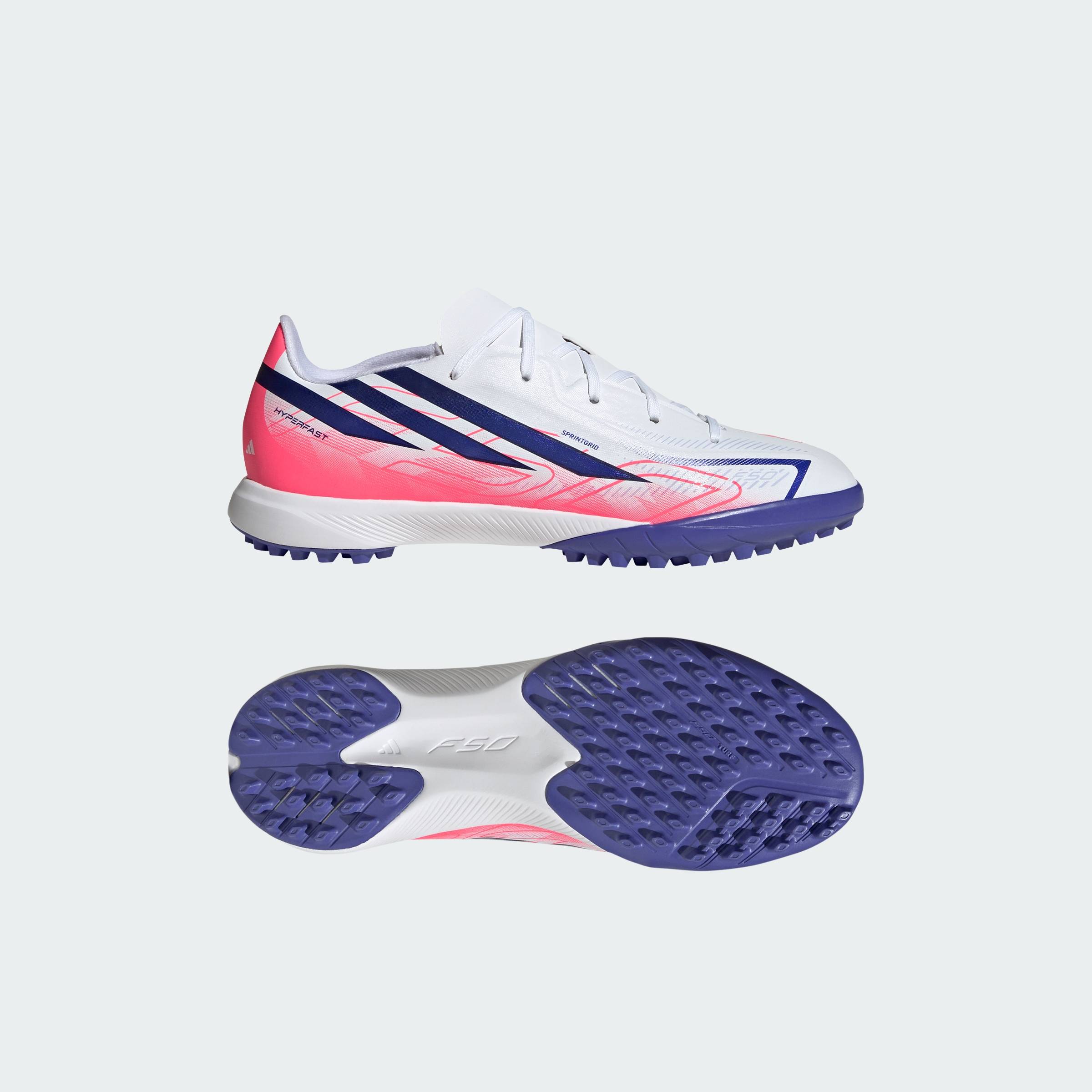 adidas Bóng đá Giày Đá Bóng Turf F50 Hyperfast League Dành Cho Trẻ Em Trẻ em trắng KK1321