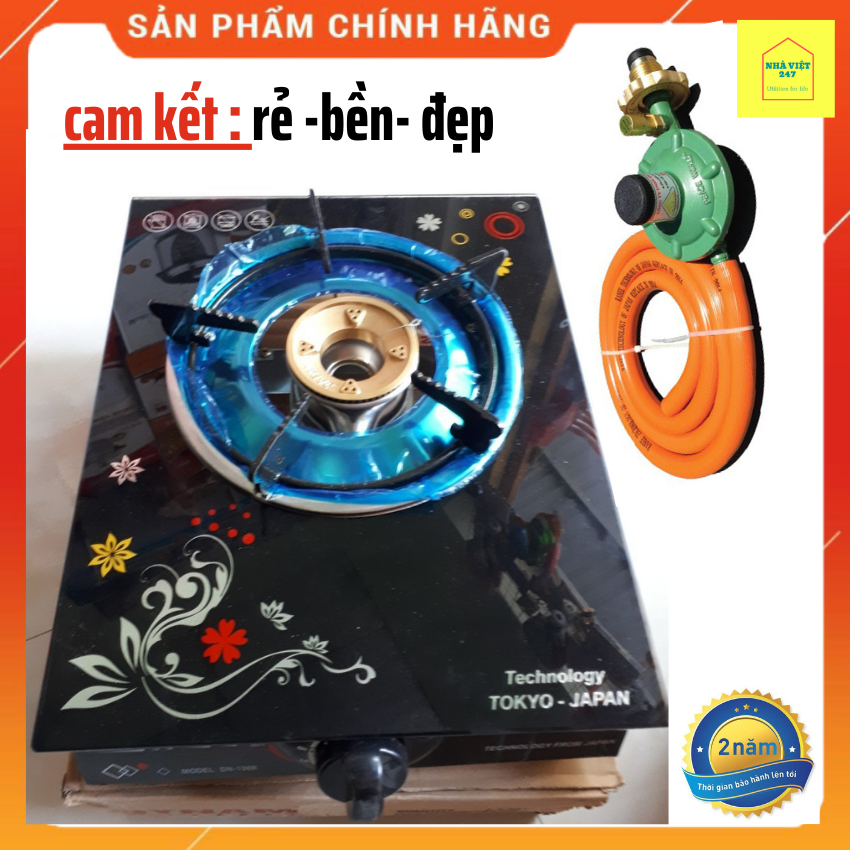 Bếp gas đơn mặt kính+bền, đẹp ,rẻ bếp ga cá nhân -lửa xanh ,tiết kiệm gas+bộ van dây nhập khẩu 3 lớp chống chuột- bảo hành 24 tháng