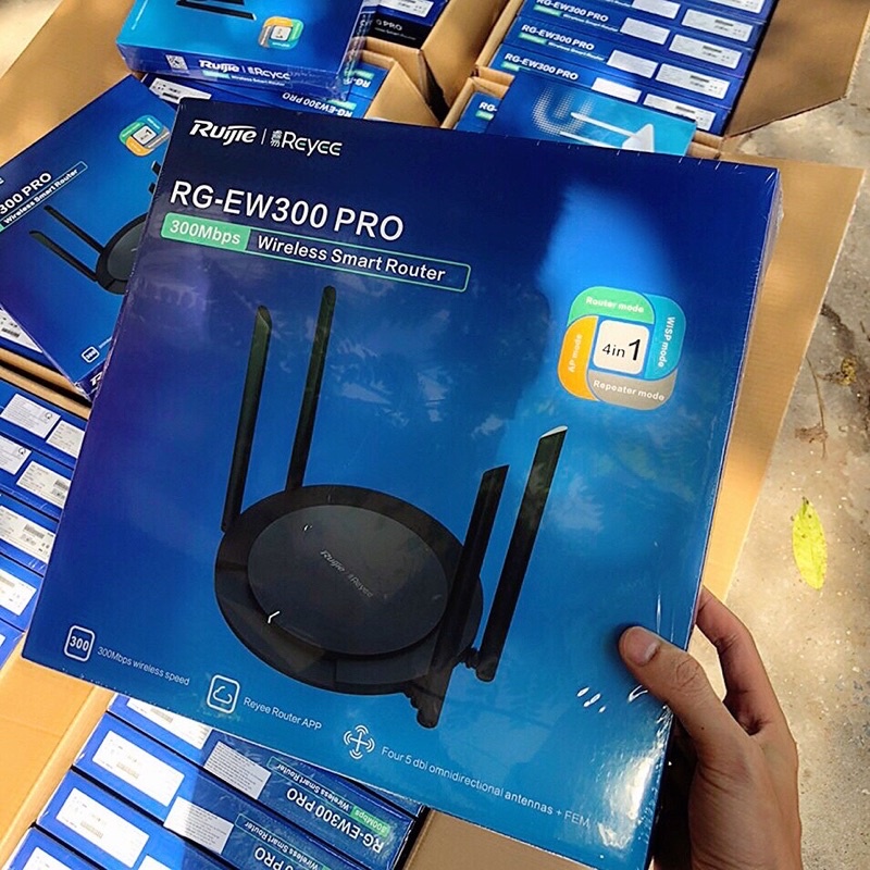 Bộ phát wifi 4 râu 300mbps, quản lý qua app ruijie rg-ew300 pro