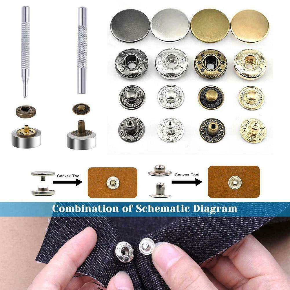 Bộ dụng cụ đóng nút bấm 4 thành phần Cây đục lỗ,cây đóng nút bấm,đế kê