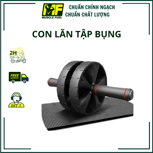 Con lăn tập bụng 2 bánh cao cấp+ tặng kèm thảm