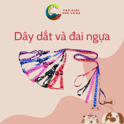 Dây dắt đai ngựa cho chó, mèo