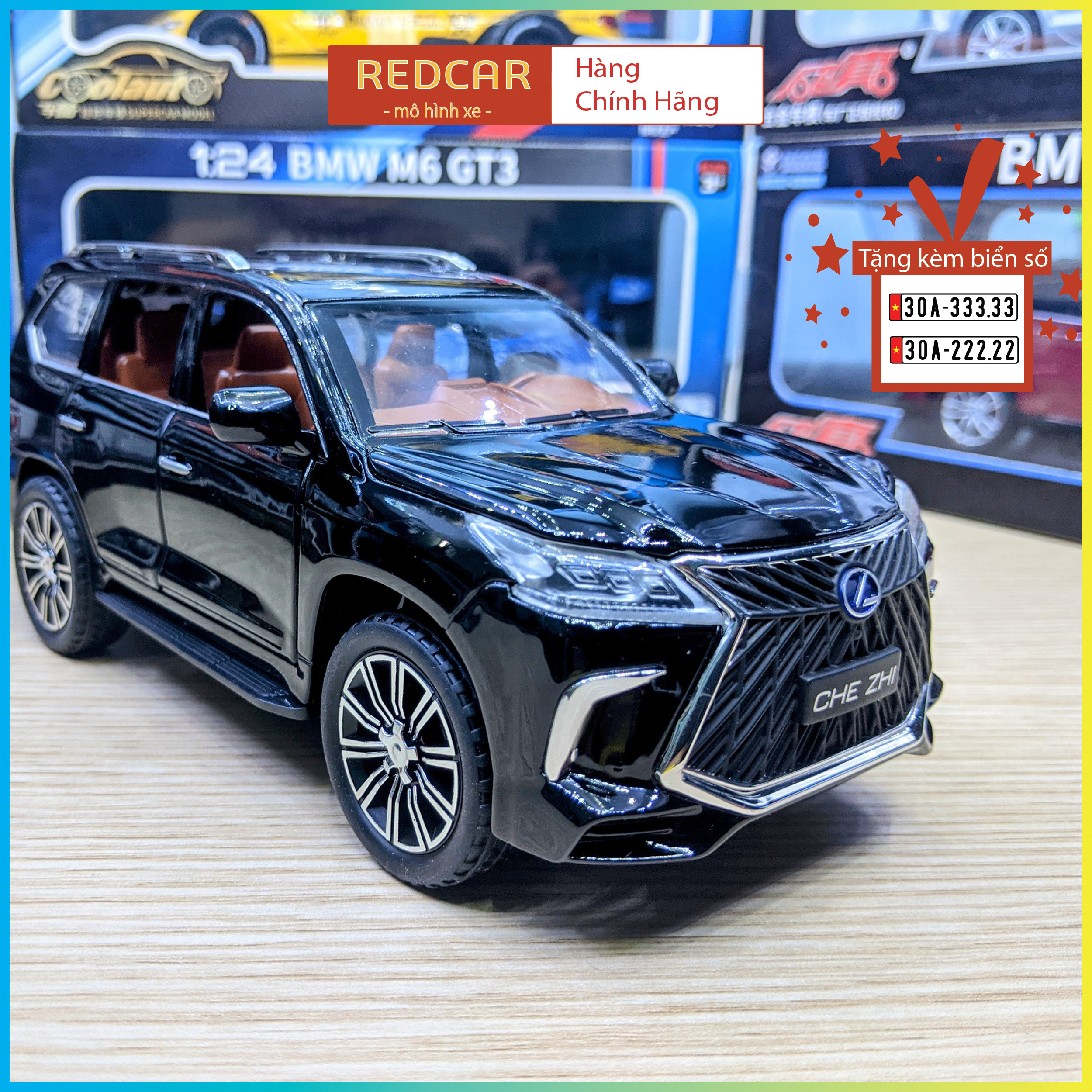 Xe mô hình lexus 570 tỉ lệ 1:24 che zhi ii 🎁 tặng biển số quà sinh nhật đồ chơi ô tô