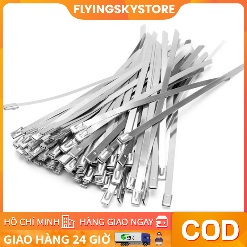 Dây rút inox 304 , bịch 100 sợi, set 100 pcs dây thít inox, dây rút inox 304 bền - không rỉ loại 4.6*100mm