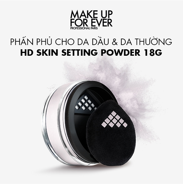 Phấn phủ dạng bột dành cho da dầu & da thường Make Up For Ever HD Skin Setting Powder 18g - Mới 2024