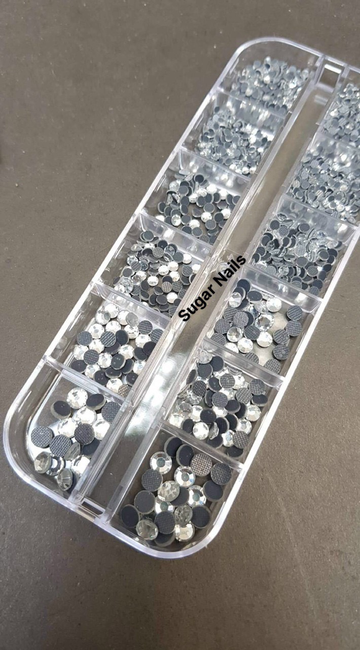 Đá đính móng chân keo mix size - sugar nails