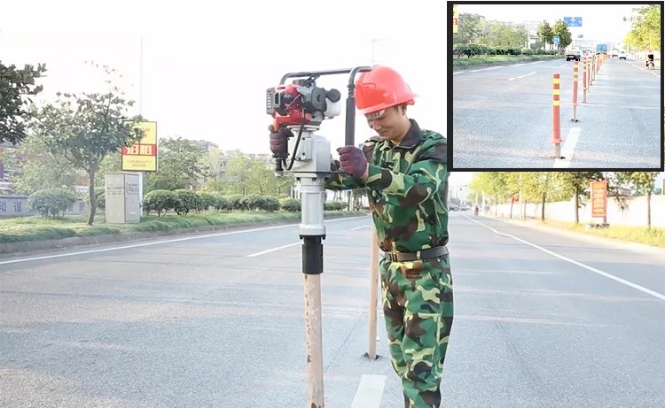 Máy đóng cọc hàng rào sân vườn, máy ép cọc chạy xăng