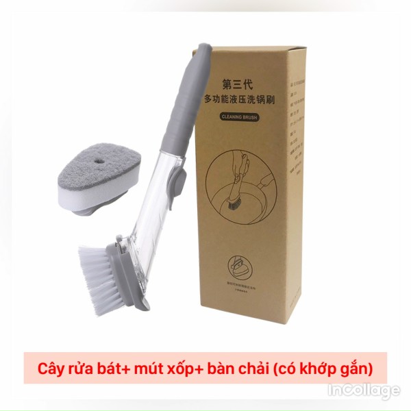 Dụng cụ cọ rửa chén bát, vệ sinh bếp có tay cầm