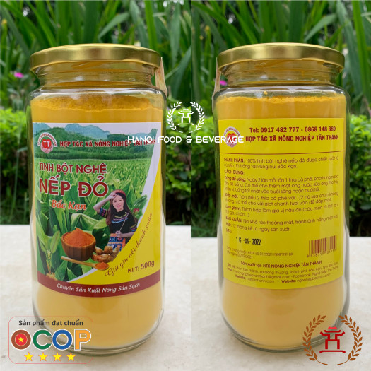 Tinh bột nghệ nếp đỏ bắc kạn - 02 hũ thủy tinh 500g
