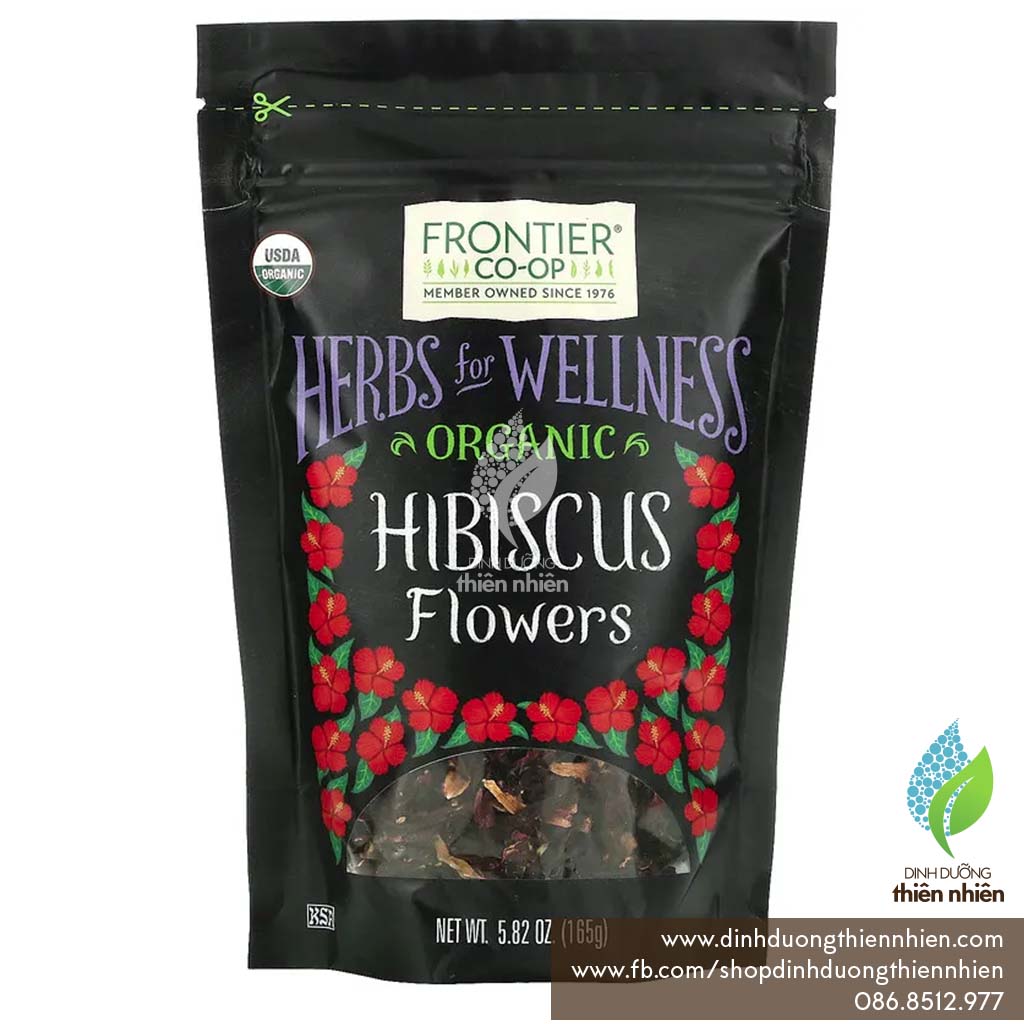 165g Trà Hoa Dâm Bụt Hữu Cơ Frontier Organic Hibiscus Flowers, 165g
