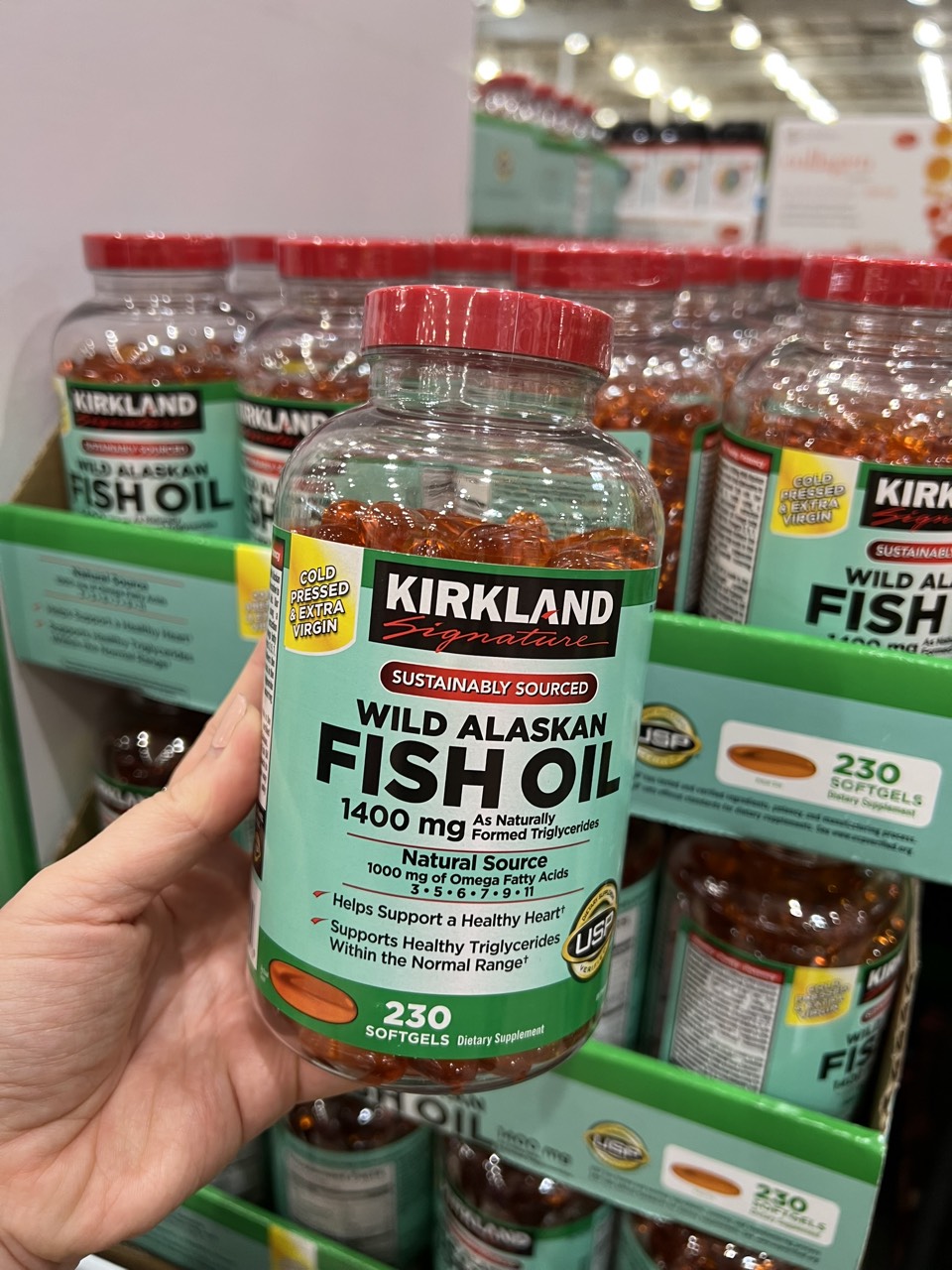 Viên Dầu cá Kirkland Alaska Wild Fish Oil 1400mg