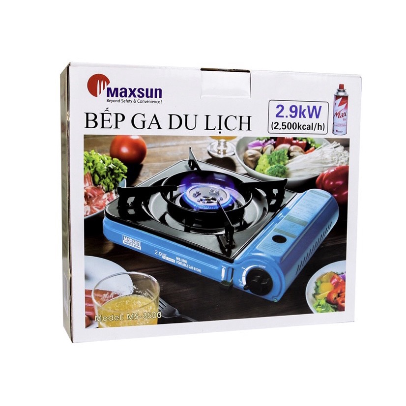 Maxsun) bếp gas du lịch maxsun ms-3500 vòng chắn gió | bảo hiểm chống nổ