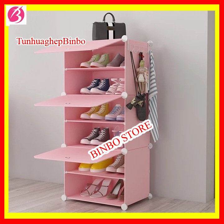 [XẢ KHO] TỦ NHỰA GHÉP THÔNG MINH ĐỂ GIÀY DÉP 6 NGĂN ( chia NGĂN ) ĐỂ ĐƯỢC 12 ĐÔI GIÀY.
