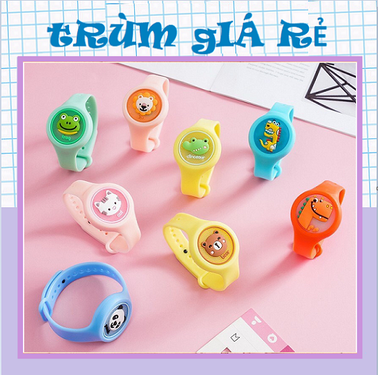 Đồng Hồ Tình Dầu Đuổi Muỗi Phát Sáng Hoạt Hình Dễ Thương Có Đèn Phát Sáng Cho Bé - Vòng Tay Tinh Dầu Đuổi Muỗi - Đồng hồ chống muỗi cho bé hương tinh dầu tự nhiên