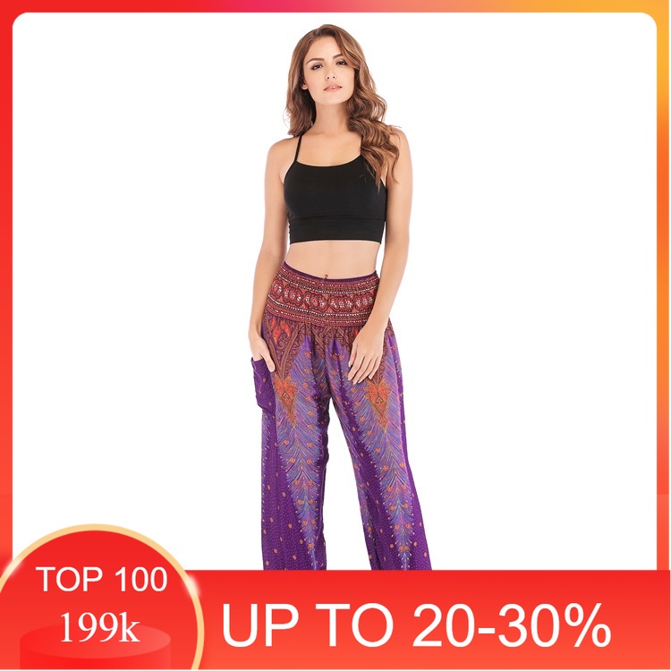 Quần alibaba, yoga, harem, boho mặc nhà, thể thao H00111