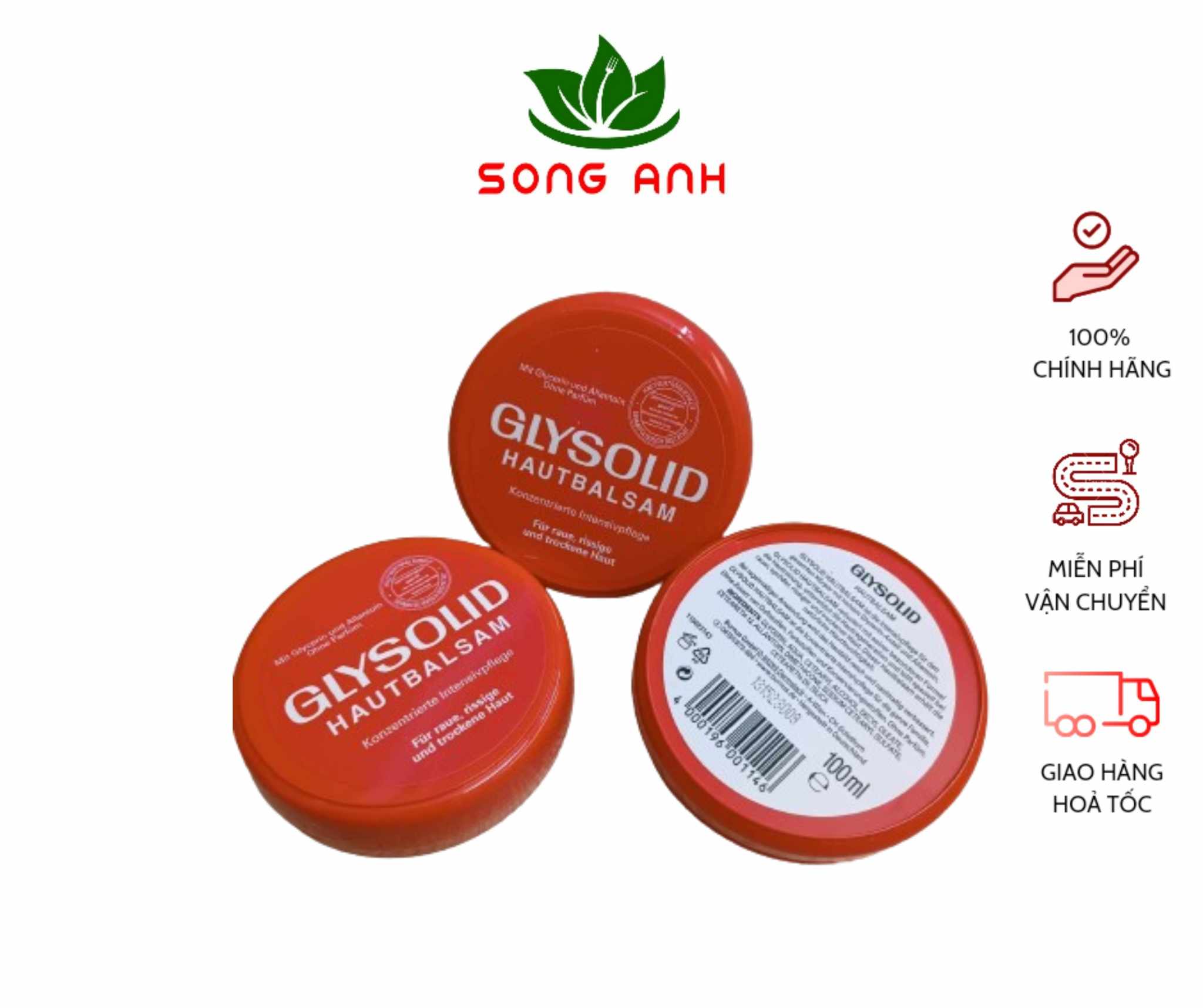 Kem nẻ Glysolid Hautbalsam Đức giảm nẻ và dưỡng ẩm cho da hộp 100ml