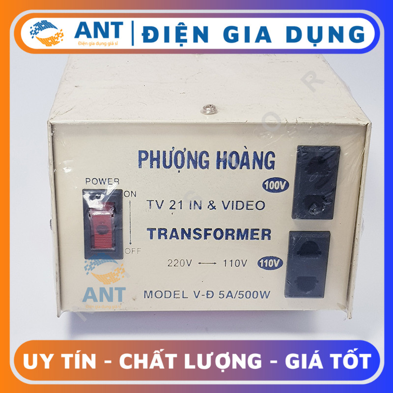Biến áp 500W đổi nguồn 220V ra 100V 110V 5A Phượng Hoàng
