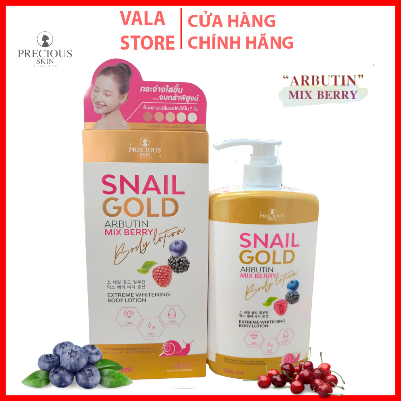 Sữa Dưỡng Body Snail Gold Arbutin Mix Berry Extreme Whtening Body lotion 500ml,Thái Lan